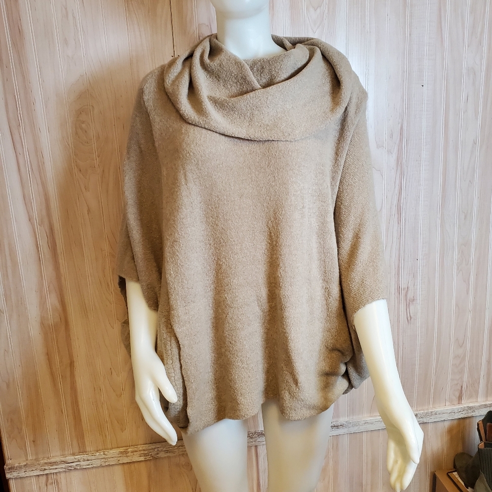 Umgee Bohemian Sweater Pullover Tunic Size S Soft Cowl Neck Oversize Cabincore